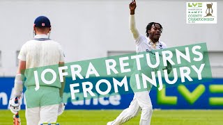 Every Ball of Jofra Archers Return From Injury  LV Insurance County Championship [upl. by Kirkwood]