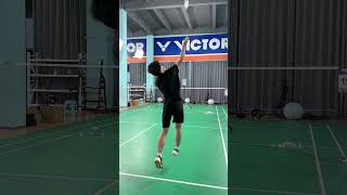 Badminton backcourt forehand technique practice🏸😉👍badminton sports [upl. by Vijnas673]