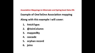 OneToOne Association Mapping  FetchType JoinColumn  Cascade  Foreign key  Joins [upl. by Flo64]