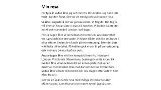 Min resa  exempeltext om en resa [upl. by Odiug]