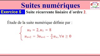 Suites numériques récurrentes doubles dordre 2 Exercice corrigé [upl. by Itch]