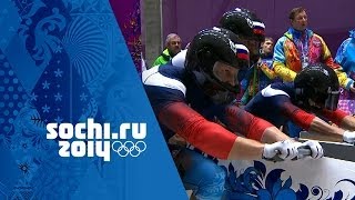 Bobsleigh  FourMan Heats 1 amp 2  Sochi 2014 Winter Olympics [upl. by Kaenel]