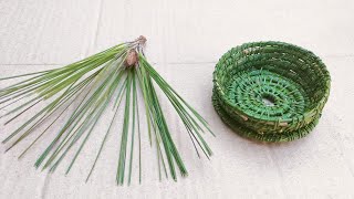 amazing table decorations making ashtray with pine needles Pineconya [upl. by Auqinom]