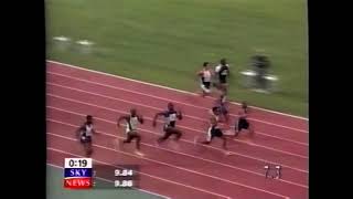 Maurice Greene World 100m Record  Athens 16061999 [upl. by Fitalludba]