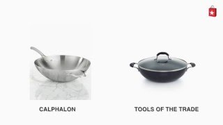 Calphalon Contemporary Stainless Steel Flat Bottom Wok Comparison Video [upl. by Jori]