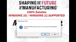 How to fix Mastercam 20232024 Error No license Found Windows 1011 100 Working [upl. by Kopans]