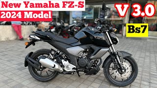 2024 Model Yamaha Fzs v3 Black Color Review  On Road Price  yamaha fzs v3  yamaha fz [upl. by Laise]