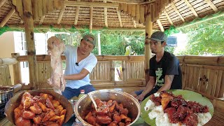 Nagtanim at Nagluto ng Estofadong ulo ng baboy with saging at pandesal  Lutong Pinoy [upl. by Lohman]