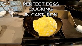 Non Stick Eggs in a Cast Iron PanCooking with Cast Iron [upl. by Haroved]