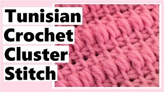 Tunisian Crochet Cluster Stitch  Learn How to Crochet with Darlene [upl. by Alfonse250]