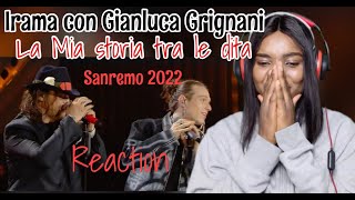 Irama con Gianluca Grignani “𝐋𝐚 𝐌𝐢𝐚 𝐬𝐭𝐨𝐫𝐢𝐞𝐬 𝐭𝐫𝐚 𝐥𝐞 𝐝𝐢𝐭𝐚”Sanremo 2022 REACTION [upl. by Llednek]