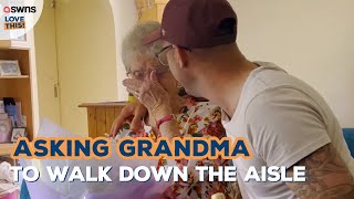 Groom asks grandma to walk him down the aisle 🥺  LOVE THIS [upl. by Floria]