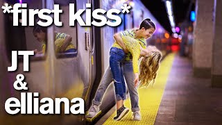 Dance Moms Elliana Walmsley FIRST KISS with JT Church Adorable [upl. by Hanny980]