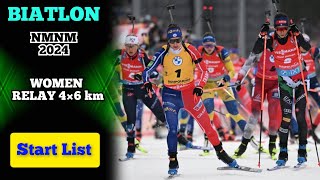 Women Relay 4×6 km  Start List  Biathlon World Championships  Nove Mesto 2024 [upl. by Agnese]