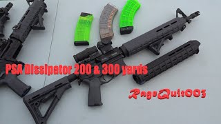 PSA 556 Dissipator 16quot  rezero and 200 amp 300 yard testing [upl. by Benyamin]