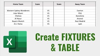 Create Fixture List amp League Table in Excel  Tutorial [upl. by Cecilla420]