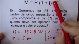 Matemática financeira  Juros Compostos  Cálculo do Capital [upl. by Irahs]