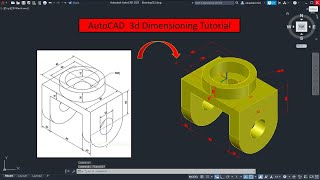 AutoCAD 3D Dimensioning Tutorial  How to give a dimension on 3D model in AutoCAD [upl. by Marte]