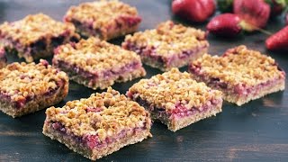 Strawberry Oat Crumble Bars Recipe [upl. by Sigismondo]