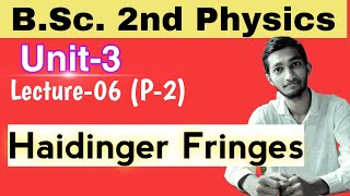 06 Bsc 2nd  physics Haidinger Fringes [upl. by Golanka]