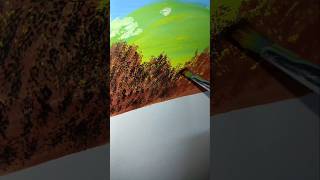 My Half Painting Easy Acrylic Painting for Beginners landscape painting shorts [upl. by Agem]