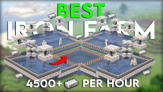 NEW Minecraft 119 IRON FARM TUTORIAL  4500 Iron Per Hour  BEST DESIGN [upl. by Arbed]