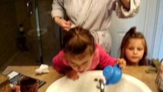 4 year old doing the neti pot [upl. by Akiehsat]