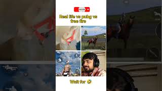 Horse in real life vs pubg vs free fire 🔥freevspubg bgmishorts pubg shorts [upl. by Cheadle]