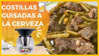 COSTILLAS guisadas EN SALSA 🍺 con THERMOMIX  ESTOFADO a la CERVEZA RÁPIDO y SENCILLO [upl. by Jelena]