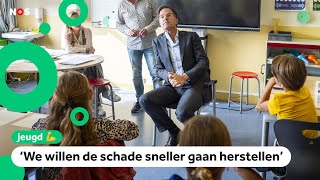 Kinderen in Groningen praten met premier Rutte over aardbevingen [upl. by Ramiah]