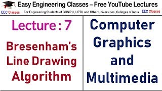 CGMM Lecture 7  Bresenhams Line Drawing Algorithm  Disadvantages of DDA Line Drawing Algo [upl. by Blanding389]