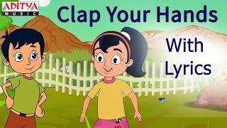 Clap Your Hands with Lyrics  Popular English Nursery Rhymes for Kids [upl. by Yrtneg]