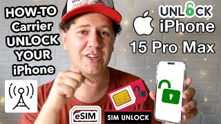 Howto Unlock Your iPhone 15 Pro Max To Any Carrier eSIM  SIM not supported FIX 100 [upl. by Castor101]