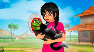 বিড়াল রুপি ডাইনি । Biral rupi daini। Bengali Horror Cartoon । Rupkothar golpo [upl. by Ihtak]