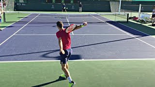 Grigor Dimitrov amp Ryan Harrison  IW Court Level Practice HD 60fps [upl. by Kailey775]