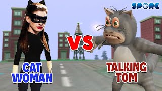 Catwoman vs Talking Tom  Hero vs Cartoon S4E7  SPORE [upl. by Akineg]