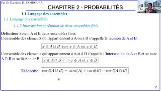 Mathématiques Niveau Terminale DChapitre 2PROBABILITÉS Partie 1Langage des ensembles [upl. by Eelatan]