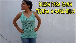 Blusa a crochet para DAMA  blusa a Ganchillo parte 1 👚 [upl. by Duyne]