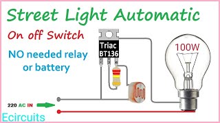 Automatic street light on off directly with 220ac no relay or battery [upl. by Katerine]