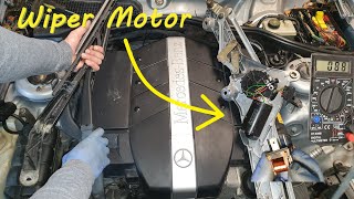 S 320 Mercedes Windshield Wiper Motor Removal  Replacement  Test W220 [upl. by Heindrick]