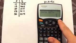 Linear Regression using the calculator Sharp EL531W [upl. by Mary]