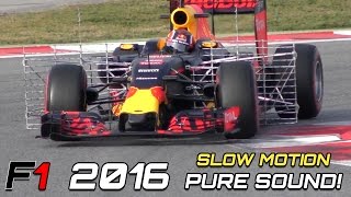 F1 2016 SOUND ENGINES amp SlowMo  RedBull Racing Vs Renault F1 [upl. by Burtie]