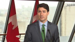 Prime Minister Trudeau speaks to media at the Canadian Embassy in France [upl. by Lacim]