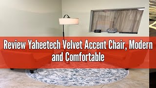 Yaheetech Velvet Accent Chair Modern and Comfortable Armchairs Upholstered Barrel Sofa Chair [upl. by Chladek636]