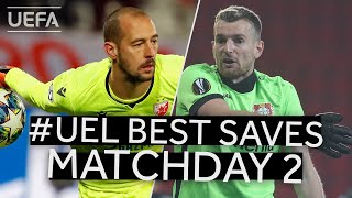 BORJAN HRADECKY UEL Best Saves Matchday 2 [upl. by Anaibaf]