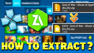 2024🔥How To Extract PPSSPP Games On Android using Z Archiver  How To Unzip Ppsspp Games [upl. by Kanter909]