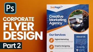 How to Create Corporate Flyer Design in Photoshop  Part 2 [upl. by Thgiwd510]