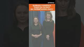 Kamińska puściła oczko w trakcie przemówienia Andrzeja Dudy shorts polityka [upl. by Theodor]