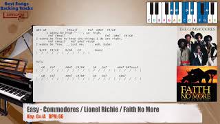 🎹 Easy  The Commodores  Lionel Richie  Faith No More Piano Backing Track with chords and lyrics [upl. by Egan]