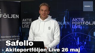 Safello  Aktieportföljen Live 26 maj 2021 [upl. by Sabsay]